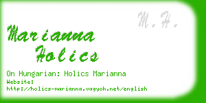 marianna holics business card